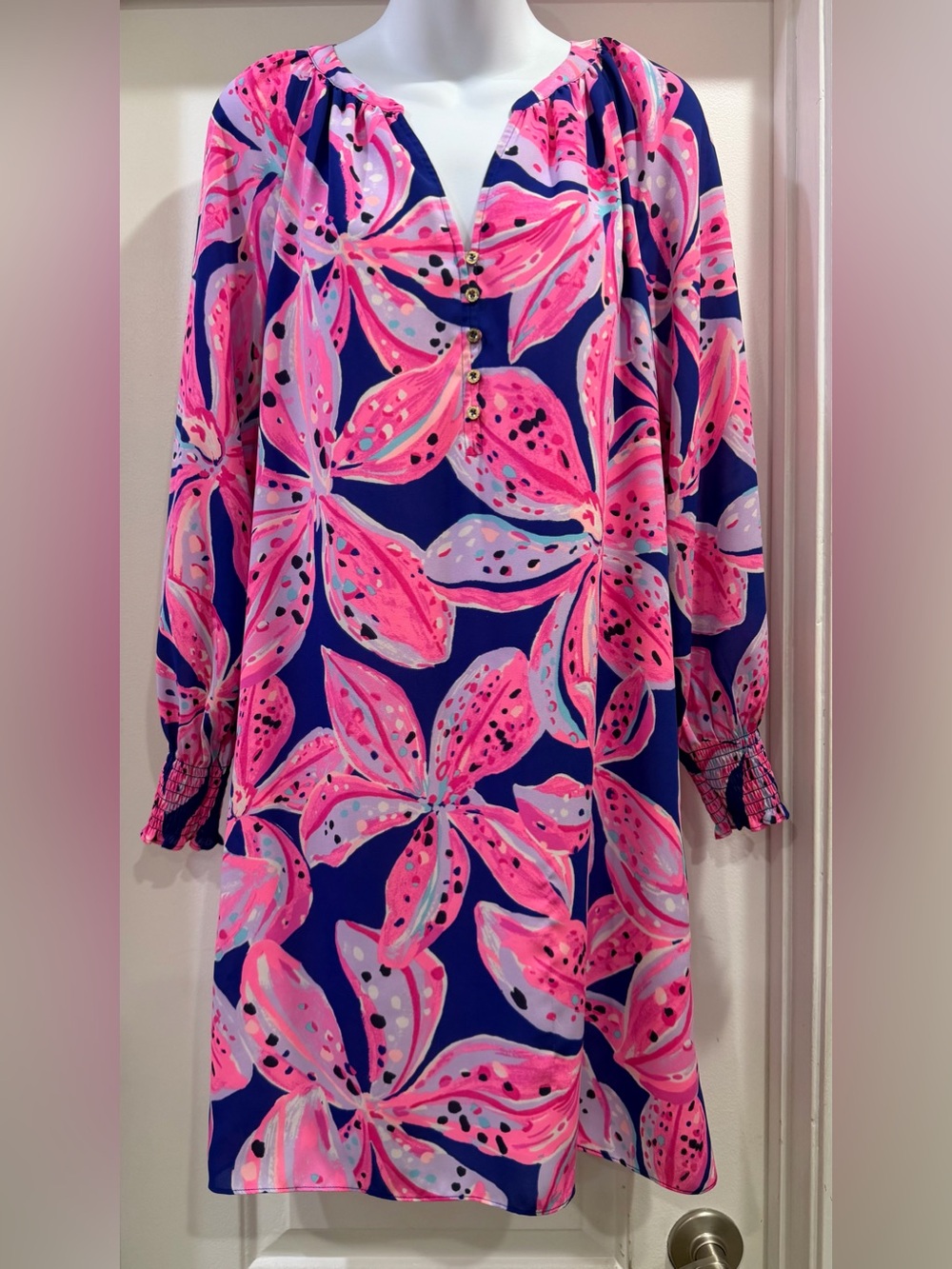 Lilly Pulitzer Brynle Dress Royal Purple Wild Child Small Tropical Floral